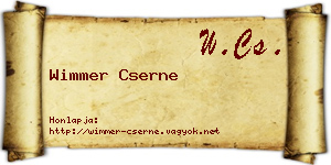 Wimmer Cserne névjegykártya